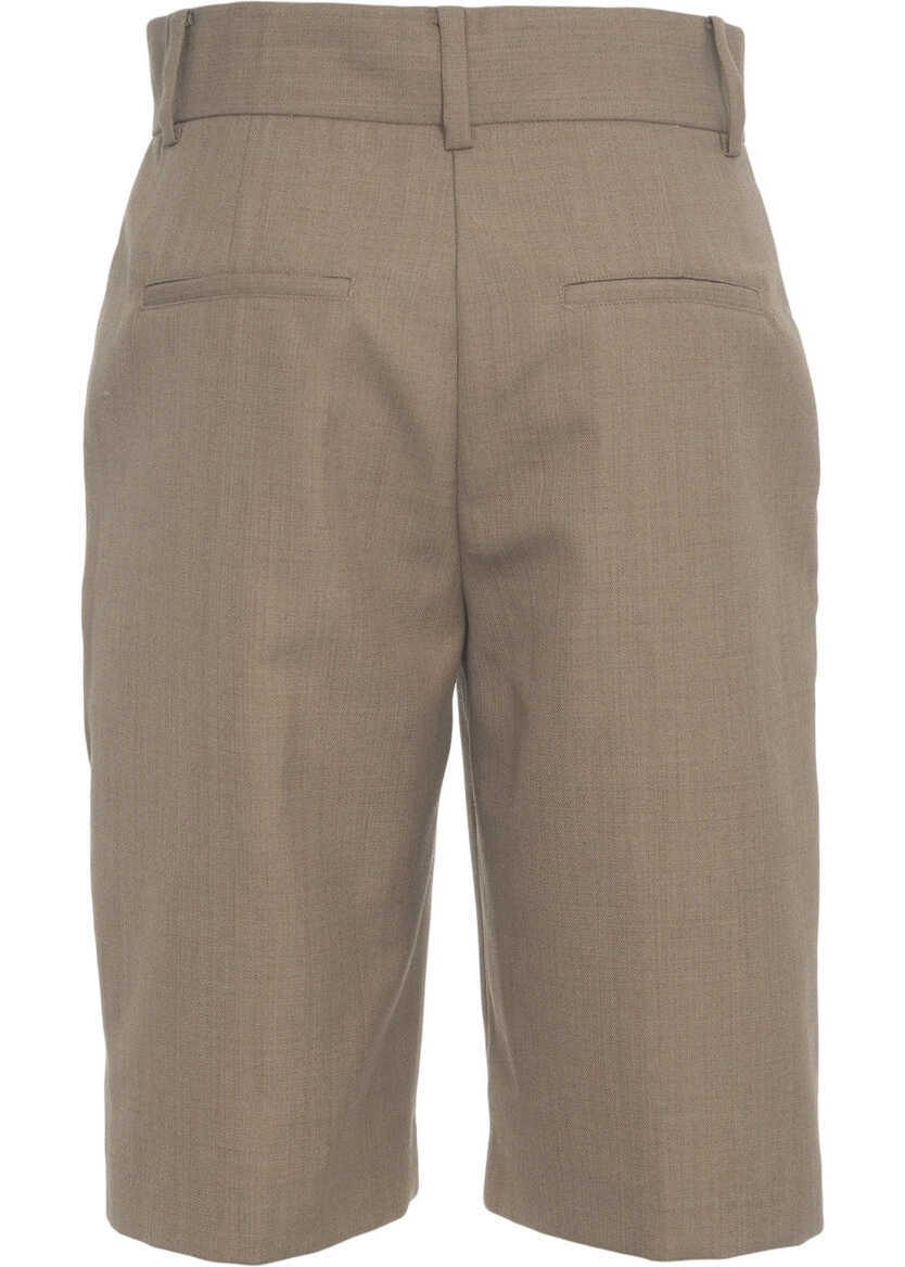 Pantaloni casual Second Female Bermuda shorts Brown Femei (BM 19031314) 4
