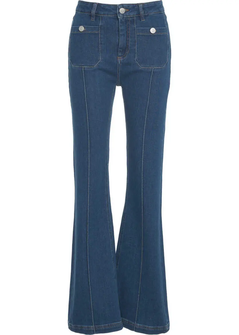 Blugi evazati Munthe Flared jeans with patch pockets Blue Femei (BM 19031320) 2