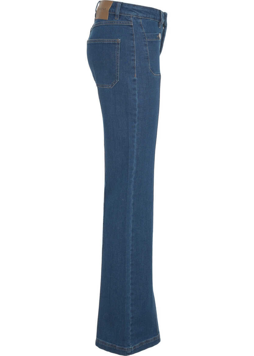 Blugi evazati Munthe Flared jeans with patch pockets Blue Femei (BM 19031320) 4