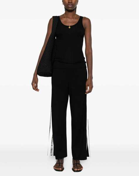 Pantaloni de trening Elisabetta Franchi Wide leg joggers Black Femei (BM 19031356) 2