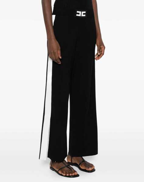 Pantaloni de trening Elisabetta Franchi Wide leg joggers Black Femei (BM 19031356) 3