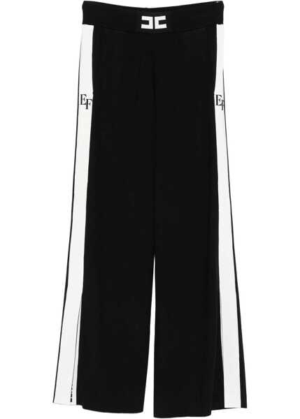 Pantaloni de trening Elisabetta Franchi Wide leg joggers Black Femei (BM 19031356) 1