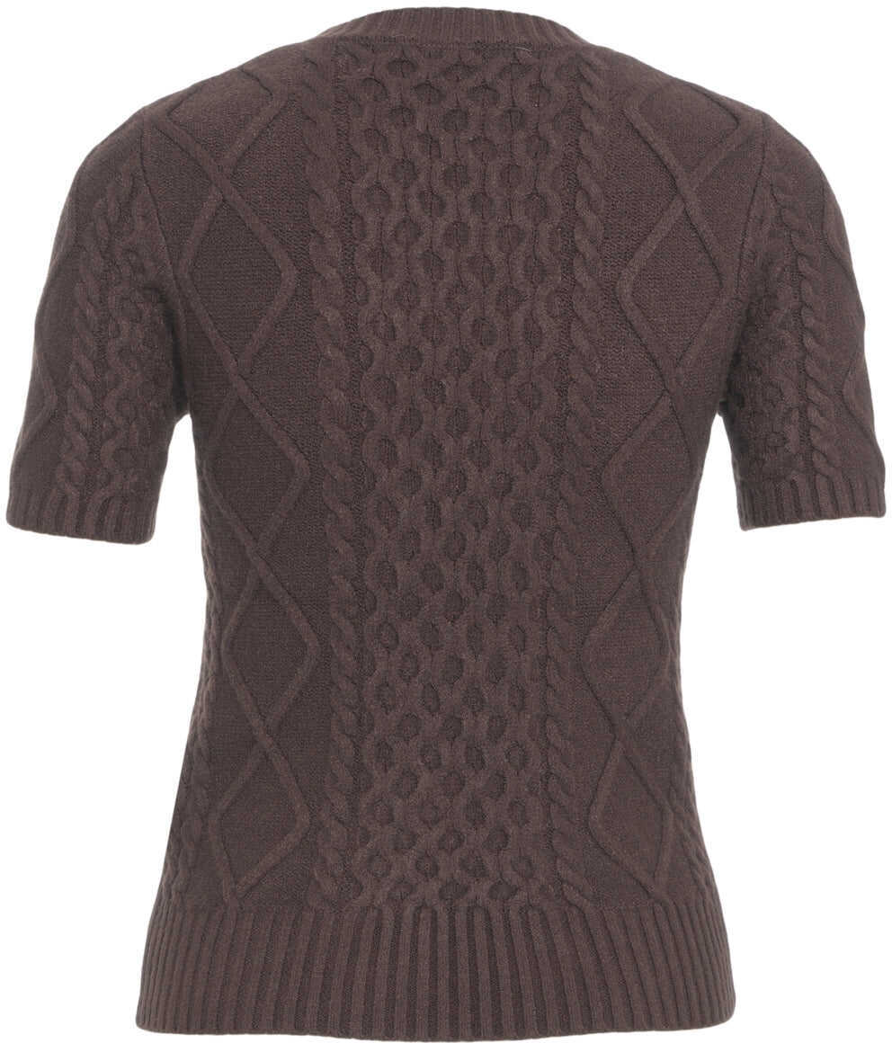 Pulovere Kaos Short sleeved knit sweater Brown Femei (BM 19031413) 3