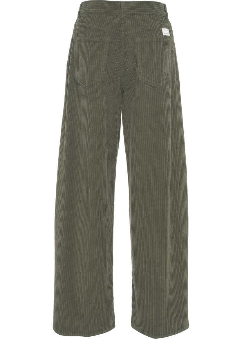 Pantaloni casual Nine in the morning Wide leg pants Green Femei (BM 19031416) 4