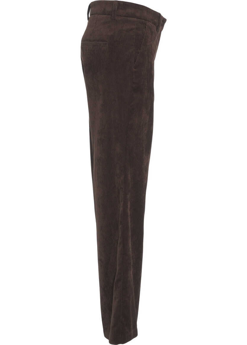 Pantaloni casual Cambio Corduroy pants Amelie Brown Femei (BM 19031437) 3