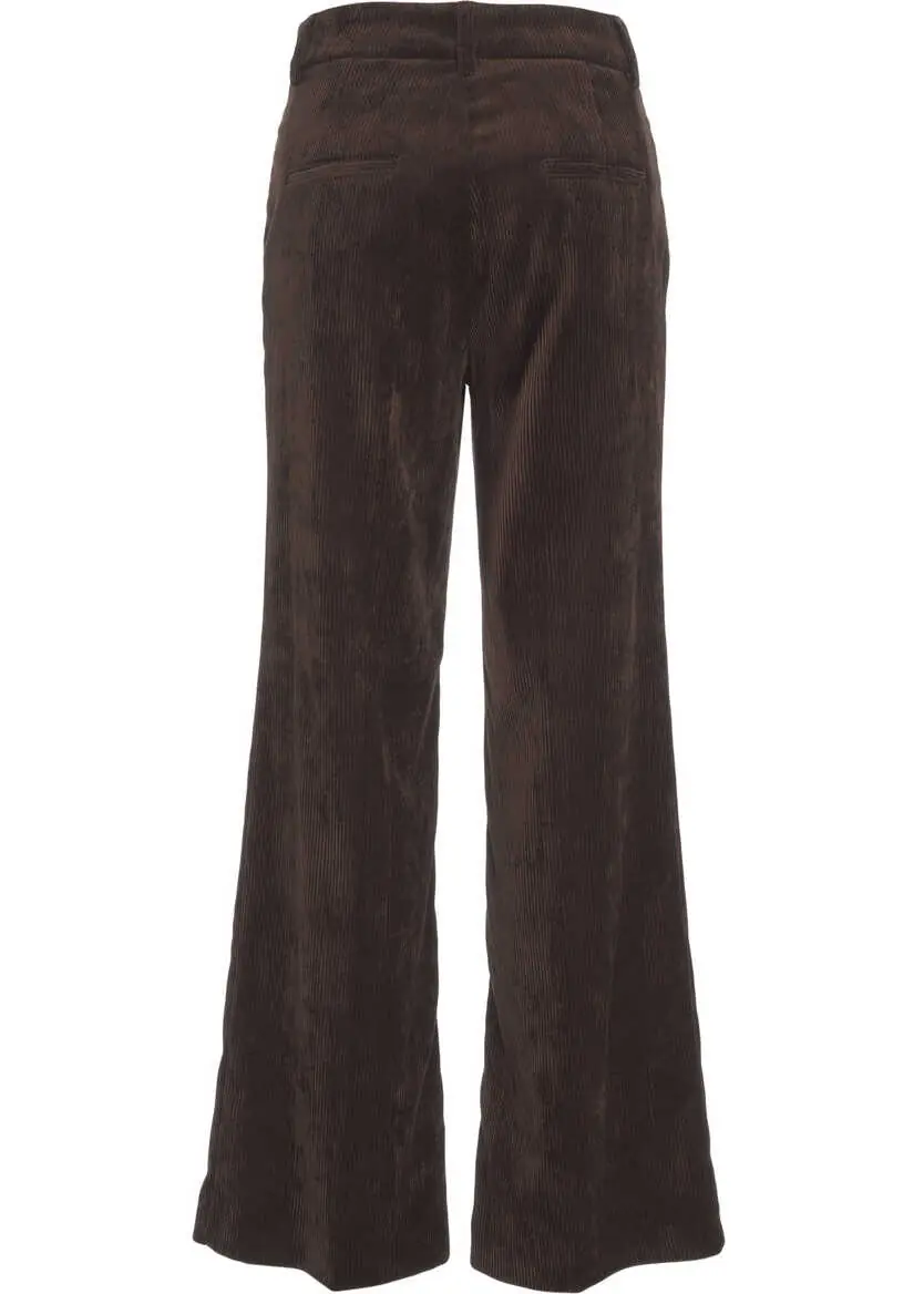Pantaloni casual Cambio Corduroy pants Amelie Brown Femei (BM 19031437) 4