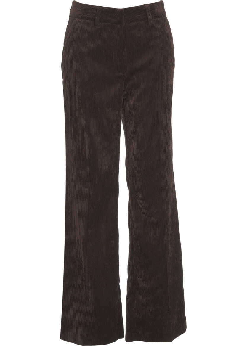 Pantaloni casual Cambio Corduroy pants Amelie Brown Femei (BM 19031437) 1