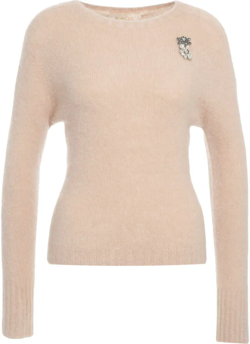 Pulovere Kaos Sweater with brooch Beige Femei (BM 19031452) 2