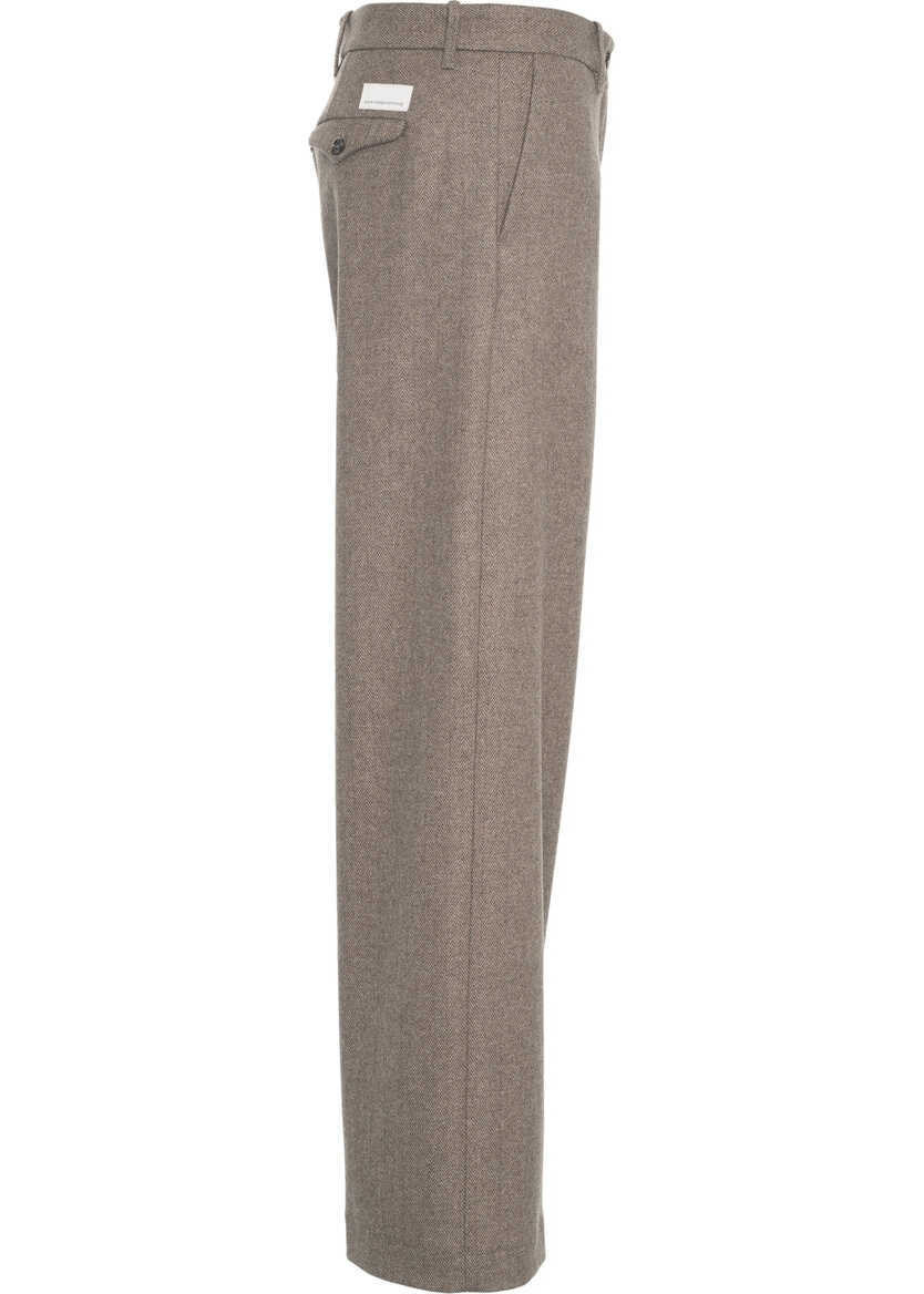 Pantaloni casual Nine in the morning Wide leg pants Fiamma Brown Femei (BM 19031467) 3