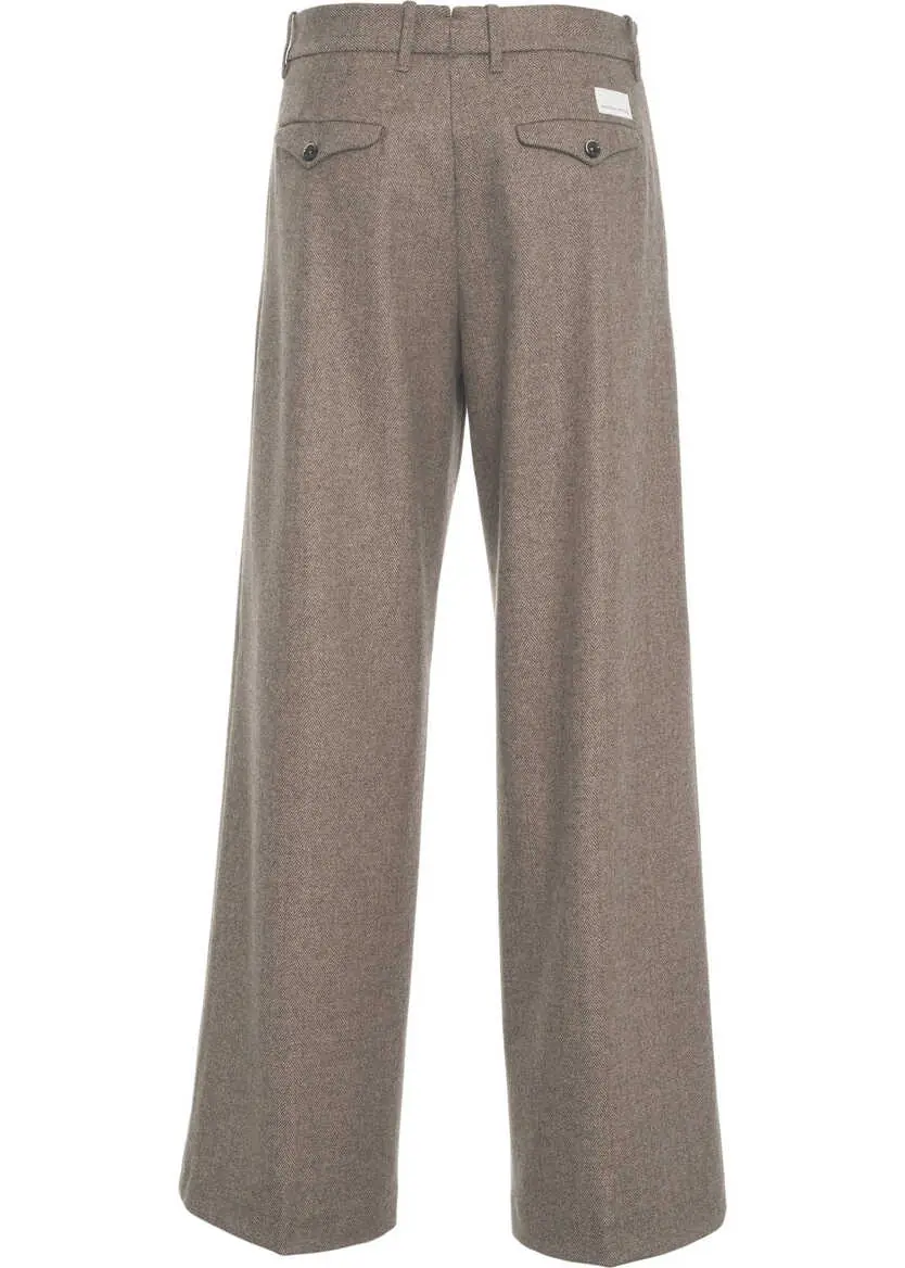 Pantaloni casual Nine in the morning Wide leg pants Fiamma Brown Femei (BM 19031467) 4