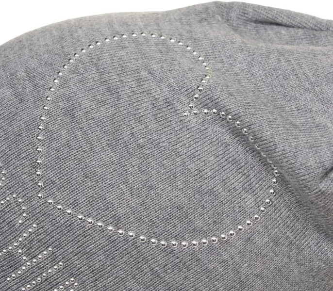 Caciuli Moschino Knit beanie with rhinestone application Grey Femei (BM 19031482) 4