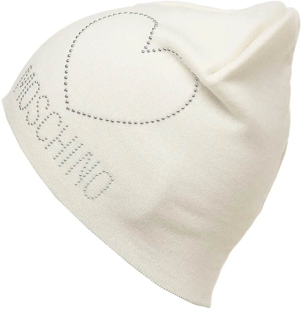 Caciuli Moschino Knit beanie with rhinestone application White Femei (BM 19031482) 2