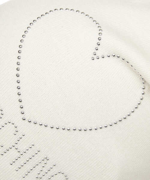 Caciuli Moschino Knit beanie with rhinestone application White Femei (BM 19031482) 5