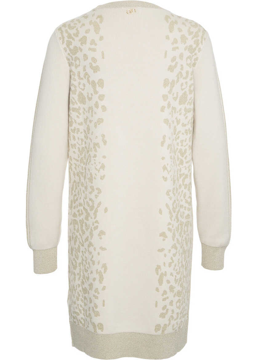 Rochii lungi LIU JO SPORT Midi dress with animal print Beige Femei (BM 19031491) 3