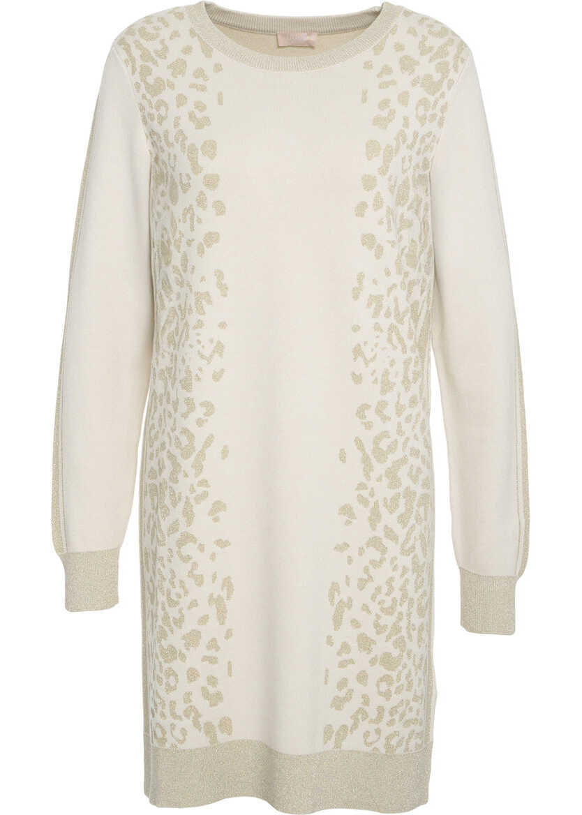 Rochii lungi LIU JO SPORT Midi dress with animal print Beige Femei (BM 19031491) 1