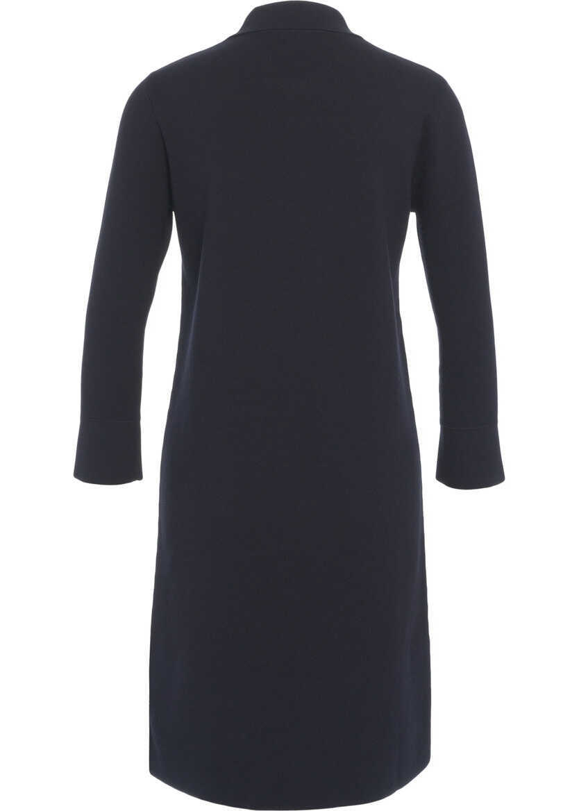 Rochii lungi Max Mara Midi dress with collar and zipper Blue Femei (BM 19031527) 8