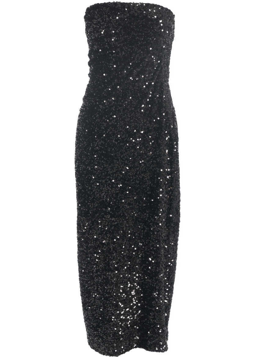 Rochii lungi Gender Midi dress with sequin application Black Femei (BM 19031611) 1