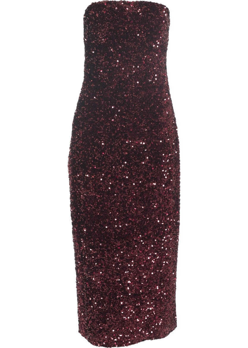 Rochii lungi Gender Midi dress with sequin application Red Femei (BM 19031611) 2