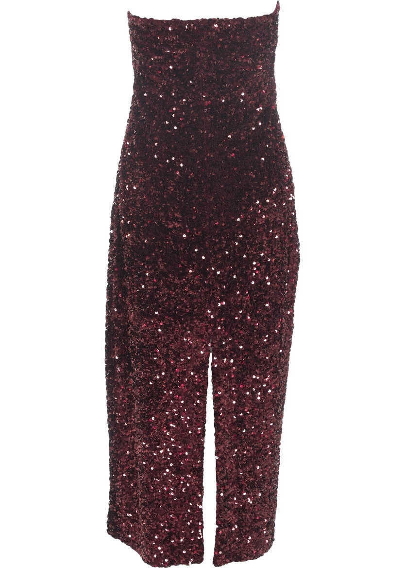Rochii lungi Gender Midi dress with sequin application Red Femei (BM 19031611) 3