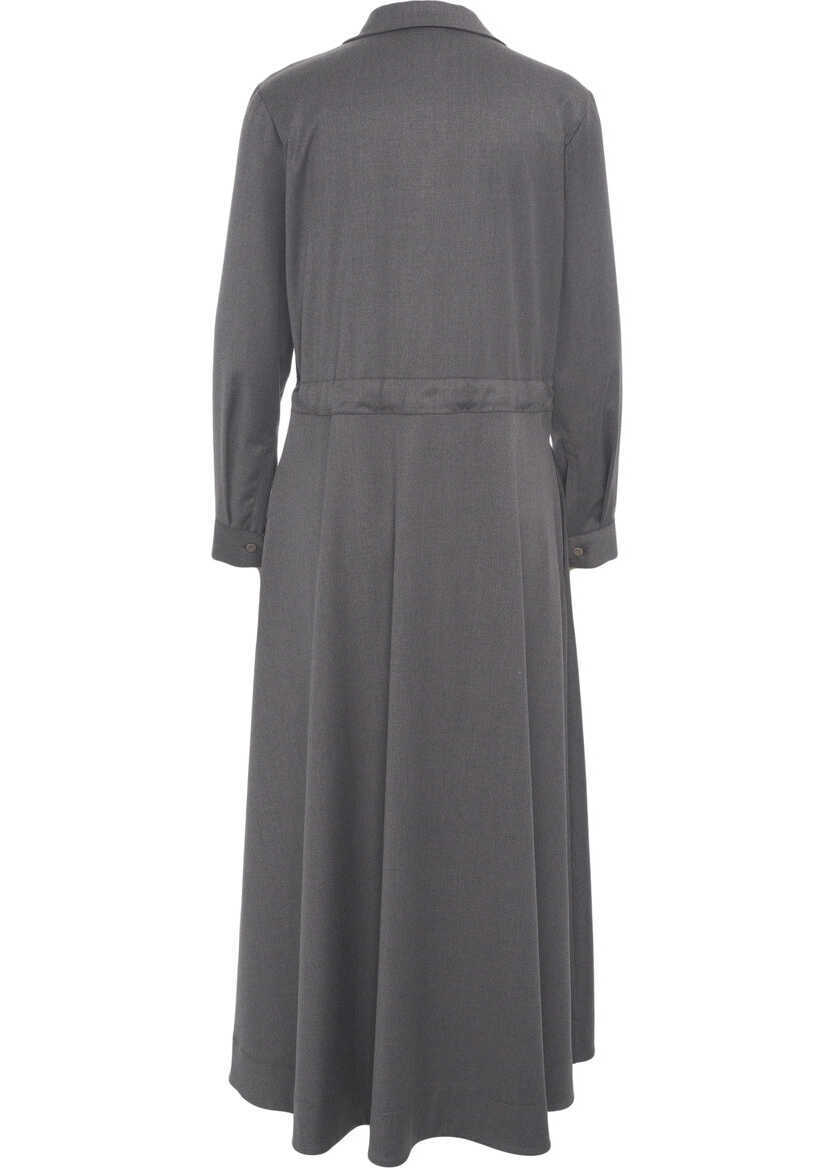 Rochii lungi OBLO UNIQUE Midi dress with bow details Grey Femei (BM 19031614) 3