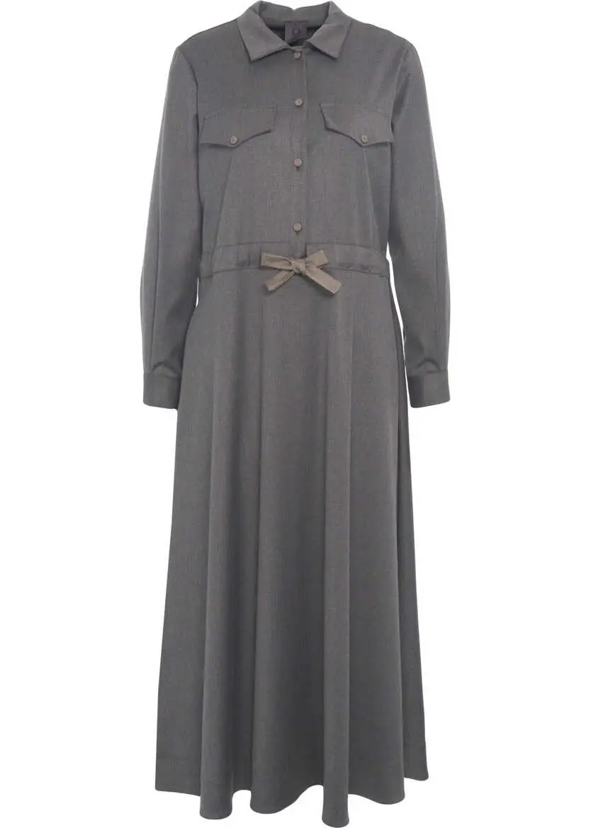 Rochii lungi OBLO UNIQUE Midi dress with bow details Grey Femei (BM 19031614) 1