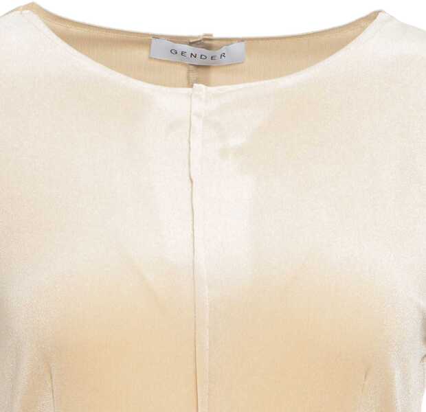 Rochii lungi Gender Velvet maxi dress Beige Femei (BM 19031638) 4