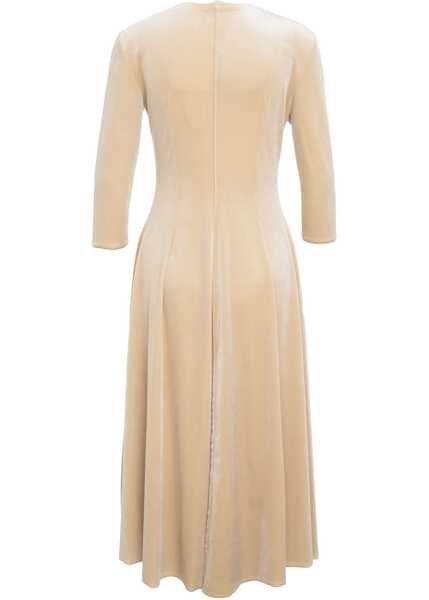 Rochii lungi Gender Velvet maxi dress Beige Femei (BM 19031638) 7
