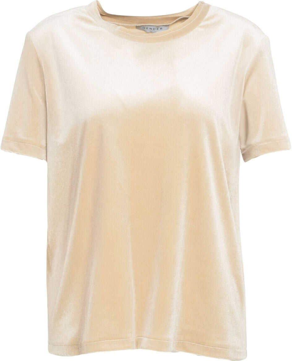 Tricouri Gender T-Shirt with Round Neck Beige Femei (BM 19031641) 2