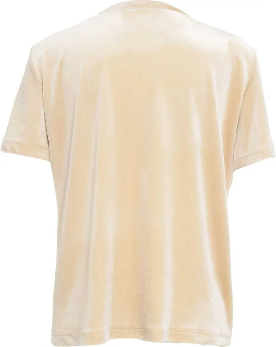 Tricouri Gender T-Shirt with Round Neck Beige Femei (BM 19031641) 3