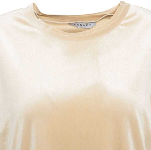 Tricouri Gender T-Shirt with Round Neck Beige Femei (BM 19031641) 4