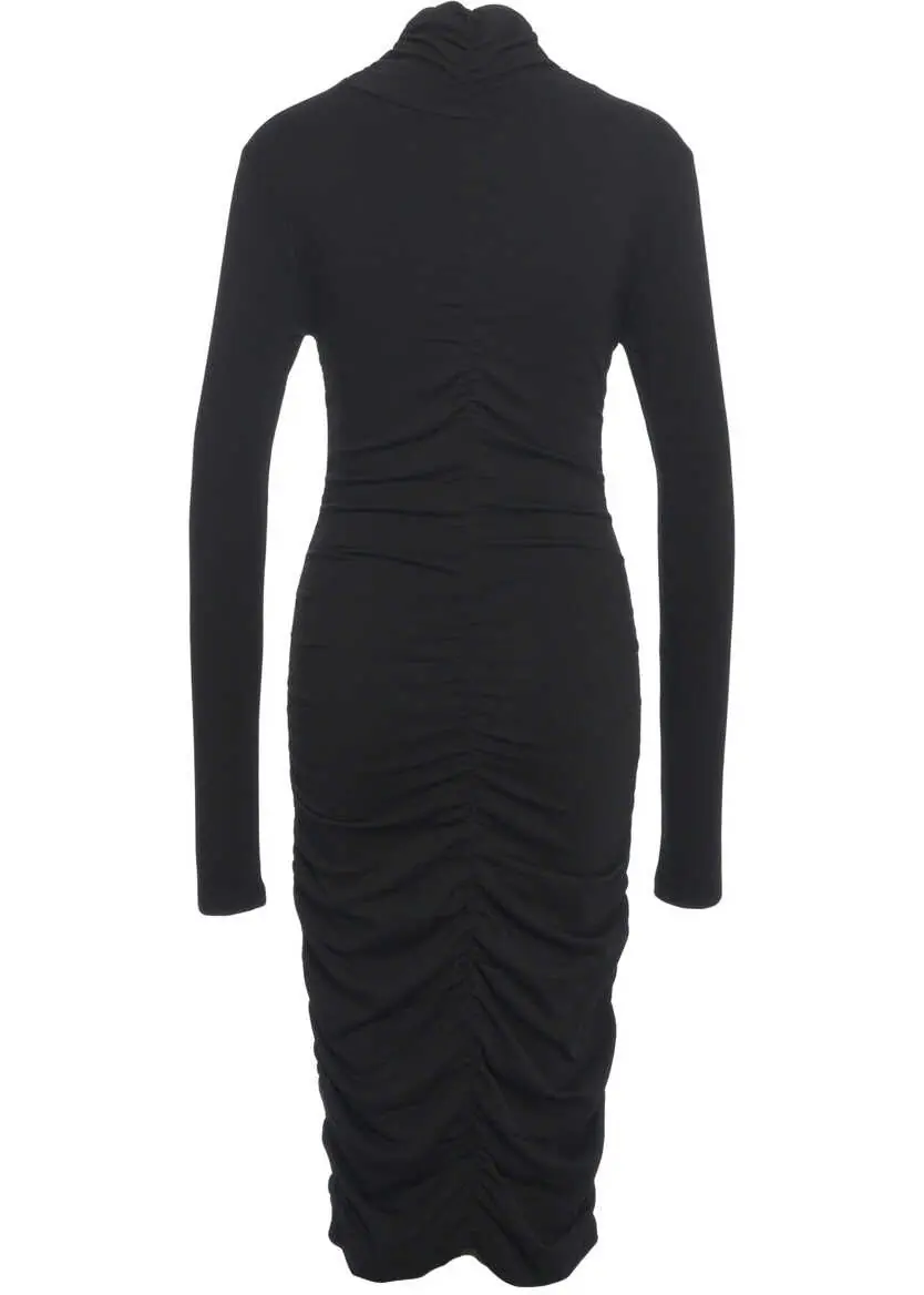 Rochii lungi Thom / Krom Midi dress with cut-outs and turtleneck Black Femei (BM 19031689) 3