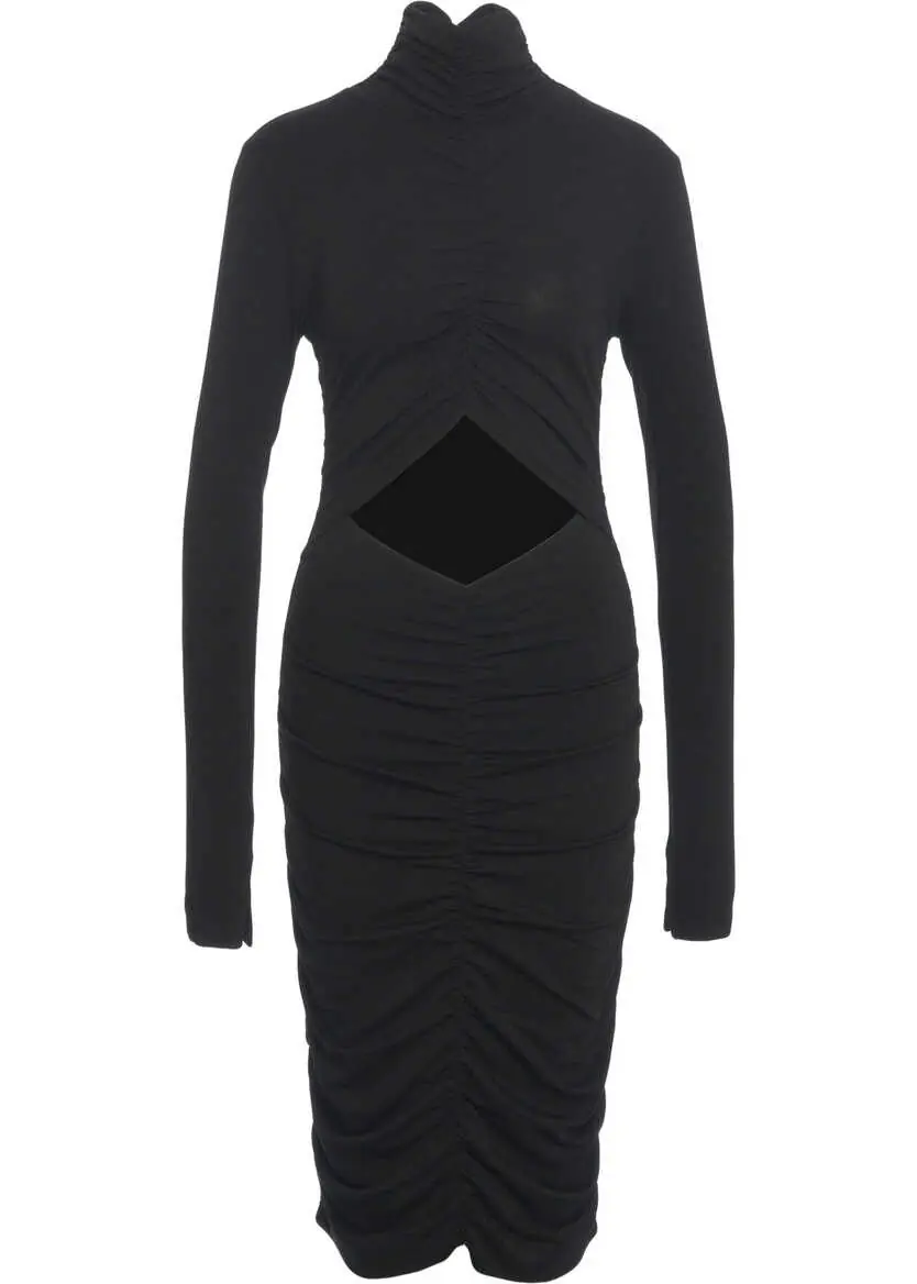 Rochii lungi Thom / Krom Midi dress with cut-outs and turtleneck Black Femei (BM 19031689) 1
