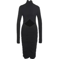 Rochii lungi Midi dress with cut-outs and turtleneck Femei