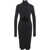 Thom / Krom Midi dress with cut-outs and turtleneck Black