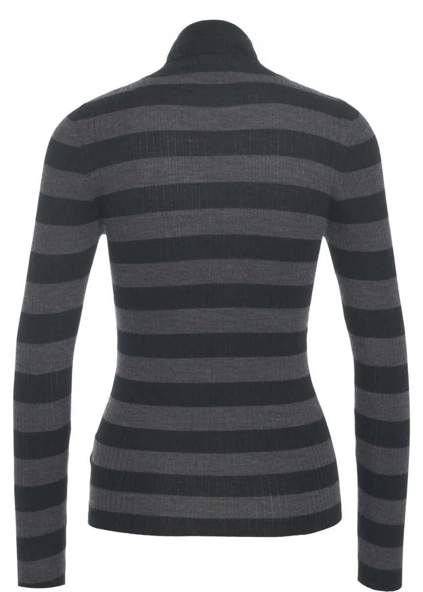 Pulovere Majestic Filatures Ribbed turtleneck sweater Grey Femei (BM 19031740) 3