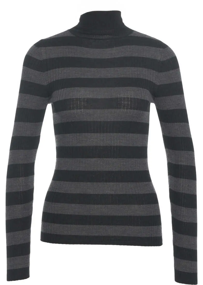 Pulovere Majestic Filatures Ribbed turtleneck sweater Grey Femei (BM 19031740) 1