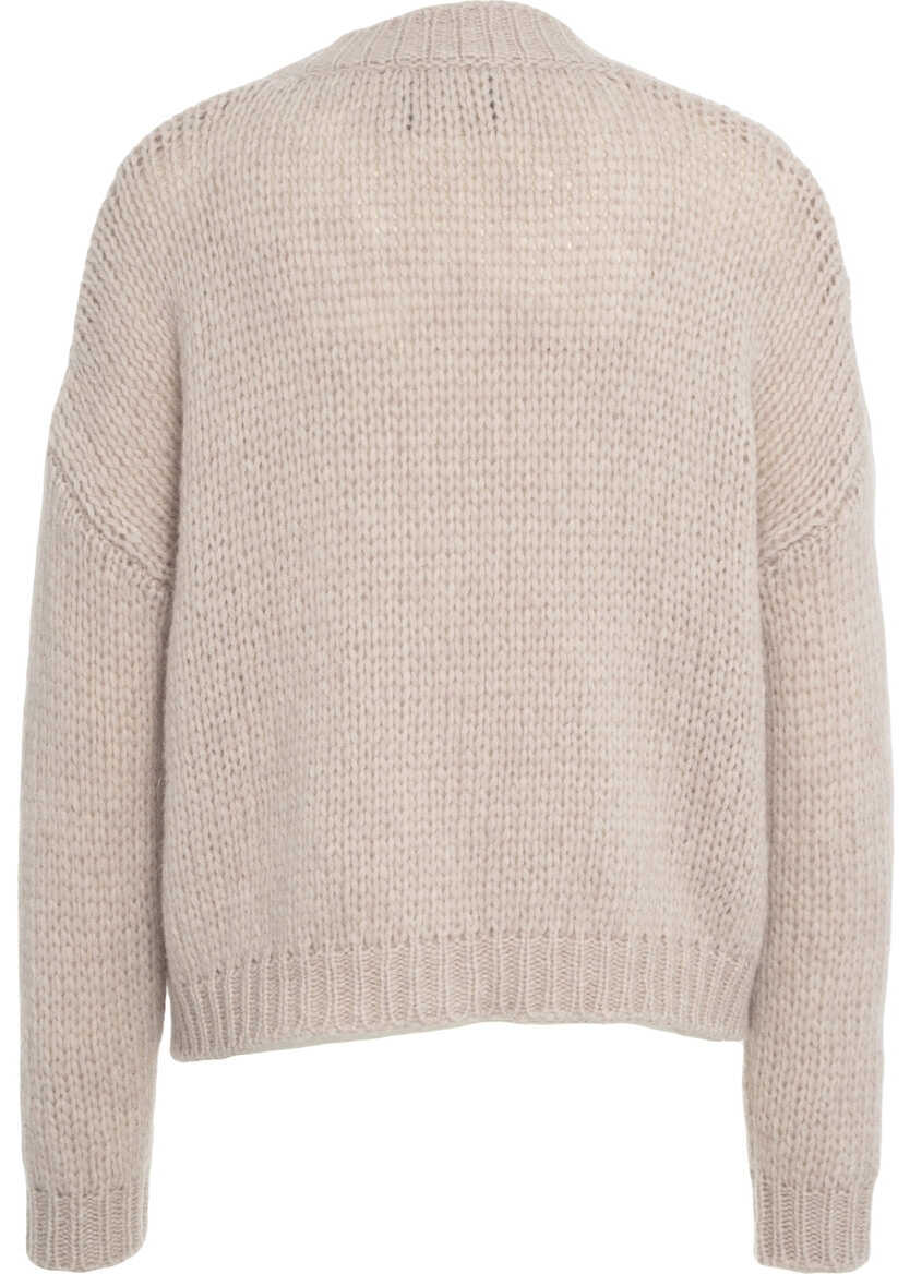 Cardigane Roberto Collina Knit cardigan with V-neck Grey Femei (BM 19031764) 3