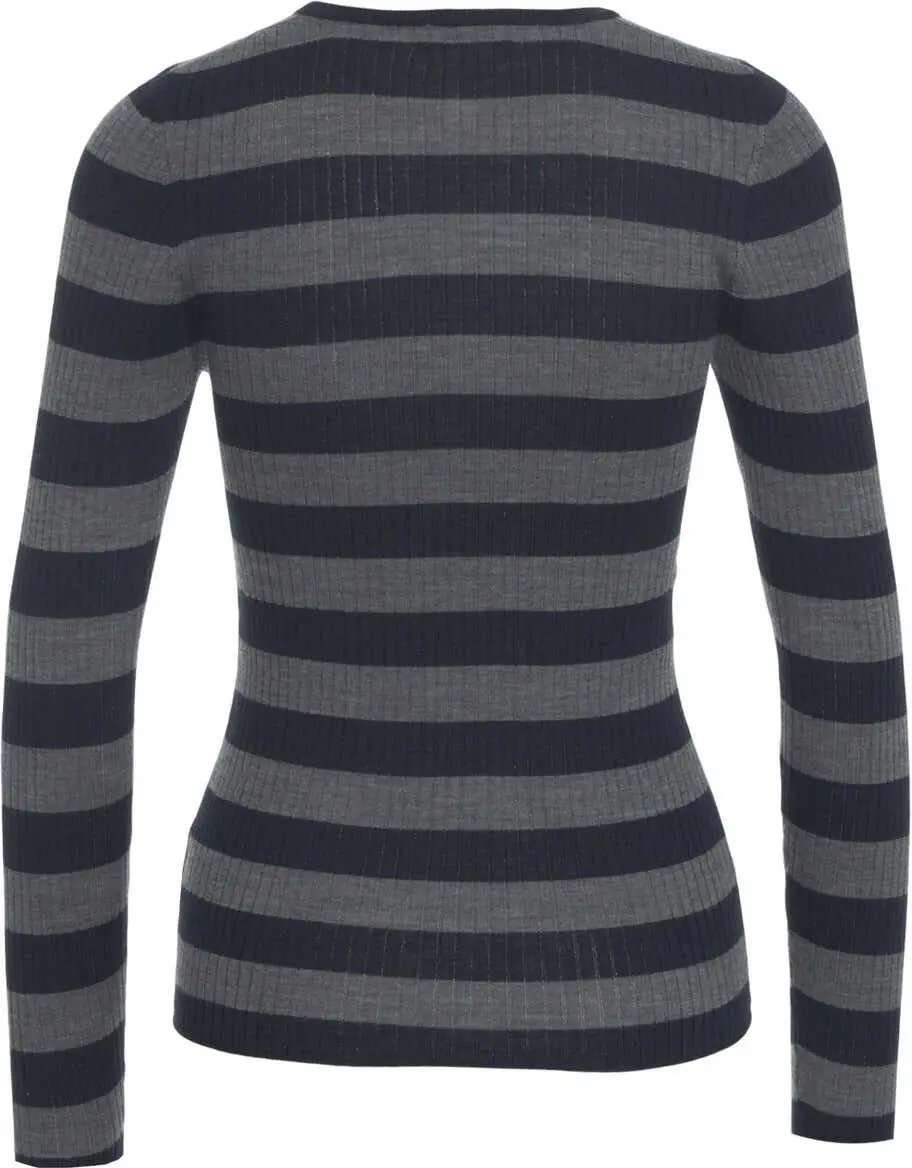 Pulovere casual Majestic Filatures Ribbed pullover Blue Femei (BM 19031767) 3