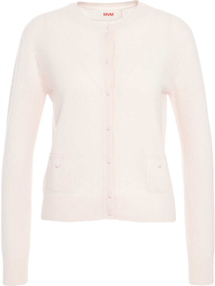 Cardigane MVM Cardigan with pearl buttons Rose Femei (BM 19031785) 6