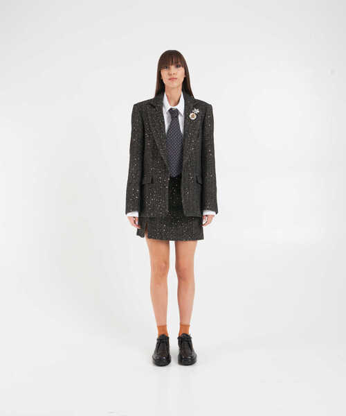 Sacouri Kaos Blazer with sequins and brooch Brown Femei (BM 19031794) 3