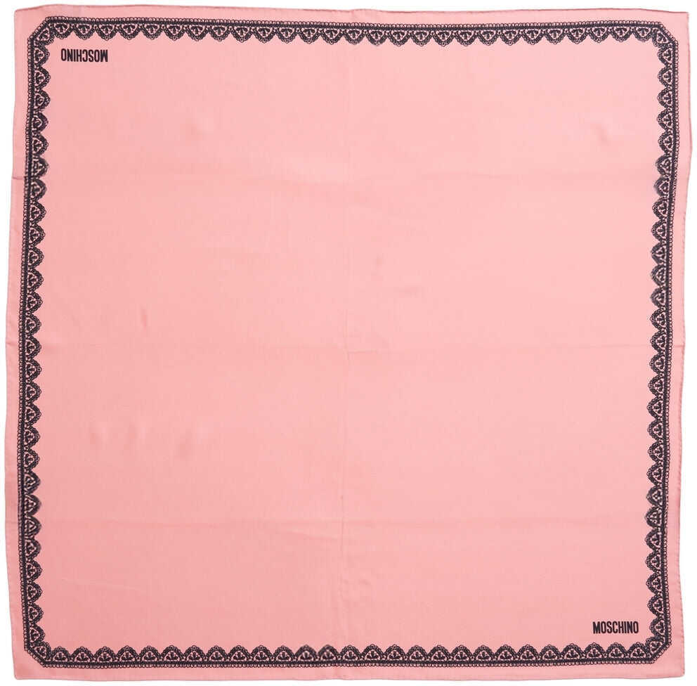 Esarfe Moschino Silk scarf with lace pattern Pink Femei (BM 19031800) 3
