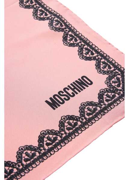 Esarfe Moschino Silk scarf with lace pattern Pink Femei (BM 19031800) 4