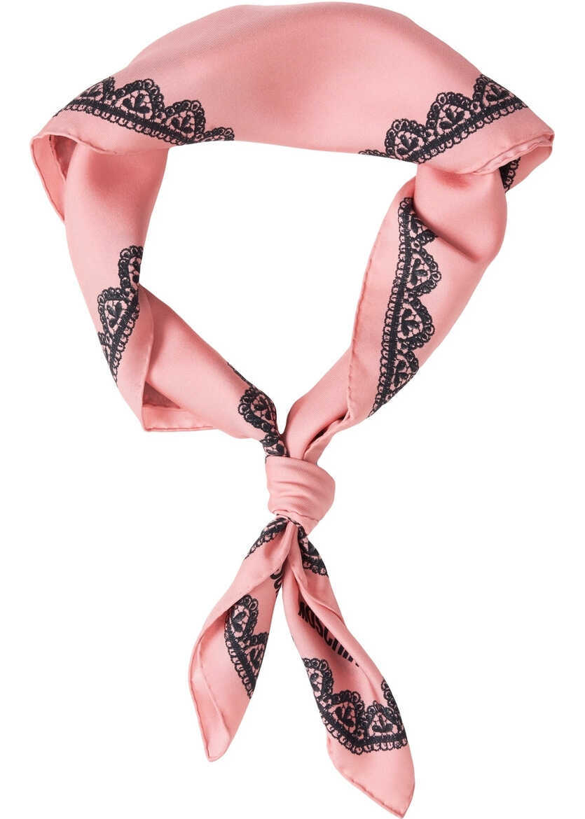 Esarfe Moschino Silk scarf with lace pattern Pink Femei (BM 19031800) 1