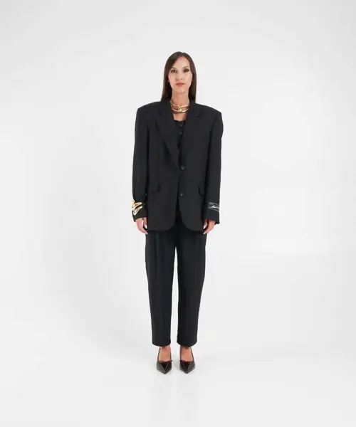 Sacouri Erika Cavallini Single-breasted blazer Selene Black Femei (BM 19031833) 3