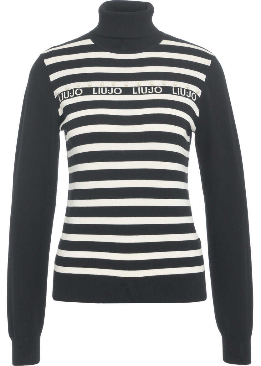 Pulovere LIU JO SPORT Turtleneck sweater with logo print Black Femei (BM 19031842) 2
