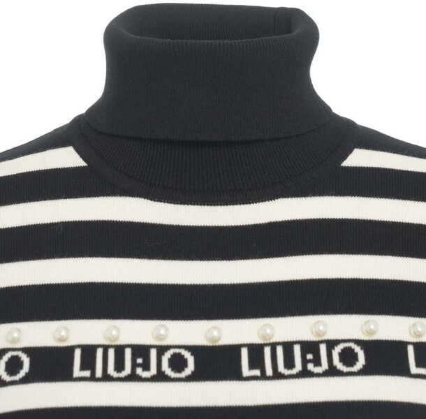 Pulovere LIU JO SPORT Turtleneck sweater with logo print Black Femei (BM 19031842) 4