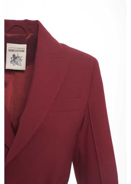 Sacouri Semicouture Blazer with waist belt Gianna Red Femei (BM 19031857) 4