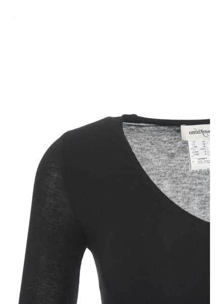 Tricouri Otto d ame V-Neck T-Shirt Black Femei (BM 19031860) 6