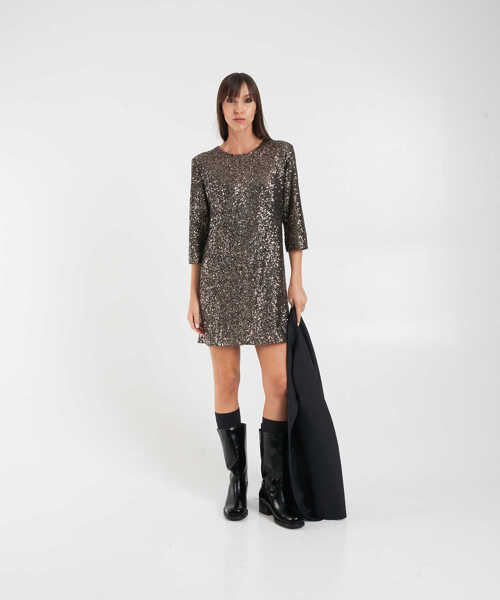 Rochii scurte Gender Mini dress with sequins Grey Femei (BM 19031875) 3