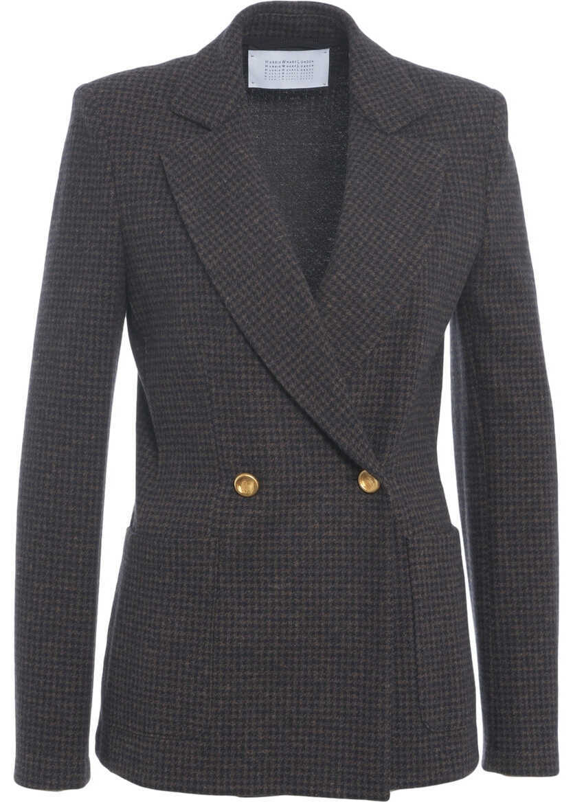 Sacouri Harris Wharf London LONDON Double-breasted blazer Brown Femei (BM 19031887) 6